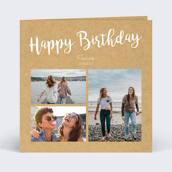 Carte d'anniversaire Happy Birthday - Popcarte