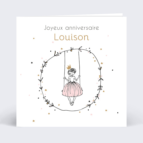 Carte anniversaire enfant Jolie Princesse