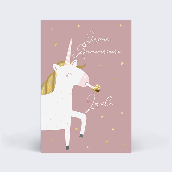 Carte Anniversaire Licorne