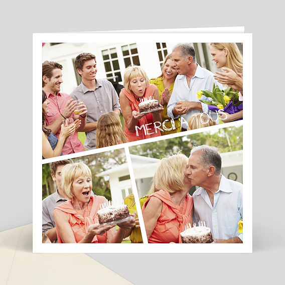 Remerciements Anniversaire Merci anniversaire coloré