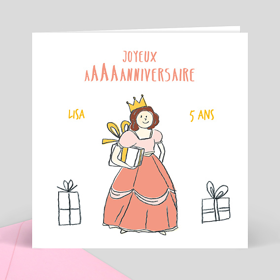 Carte Anniversaire Petite Princesse