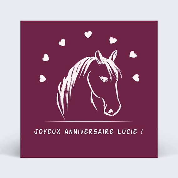 Carte anniversaire enfant Poney