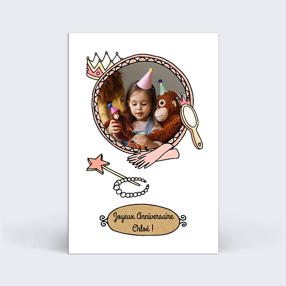 Carte Anniversaire enfant Princesse