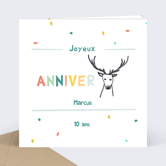 Carte Anniversaire Rebus Cerf Popcarte