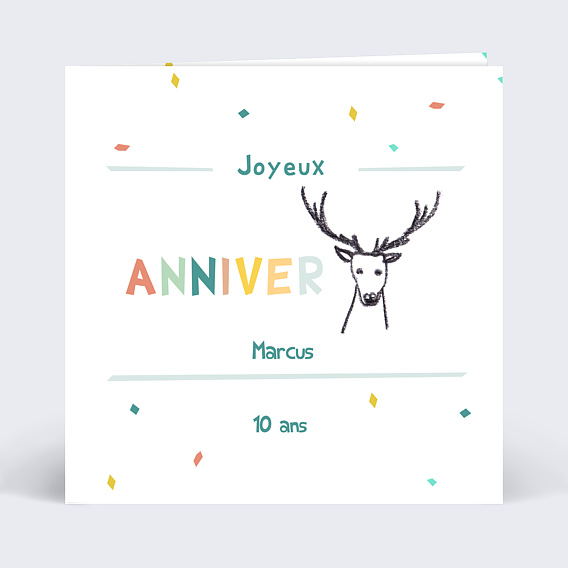 Carte Anniversaire Rebus Cerf Popcarte