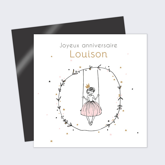 Carte anniversaire enfant Jolie Princesse
