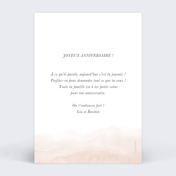 Carte anniversaire Jolies Couleurs Verso