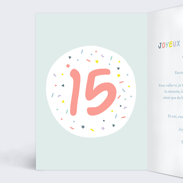 Carte Anniversaire 15 Ans Popcarte Carte Anniversaire 15 Ans Popcarte