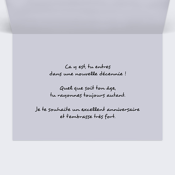 Carte anniversaire 90 ans Intérieur Droit