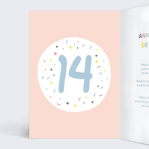 Carte D Invitation Anniversaire Enfant 14 Ans Popcarte