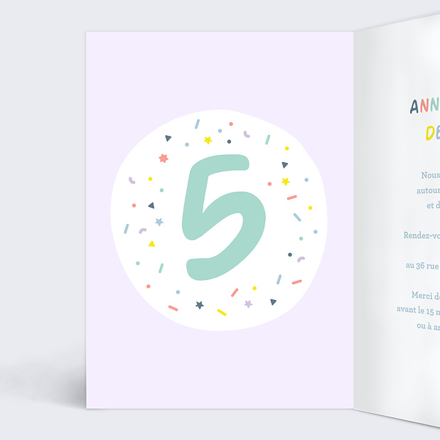 Carte D Invitation Anniversaire Enfant 5 Ans Popcarte