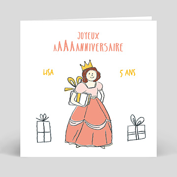 Carte Anniversaire enfant Petite Princesse