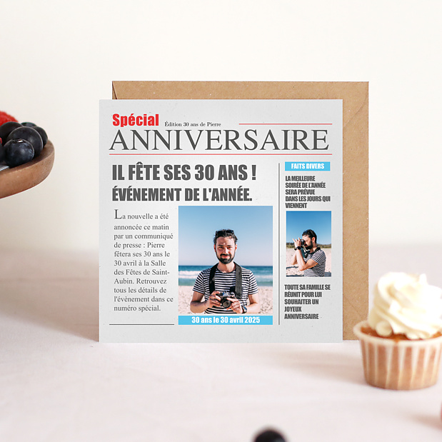 Carte Anniversaire Journal