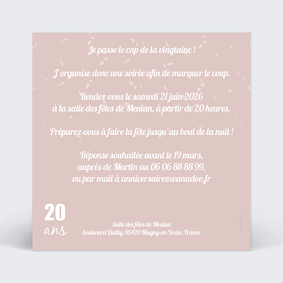 Invitation Anniversaire Adulte Photos 20 ans