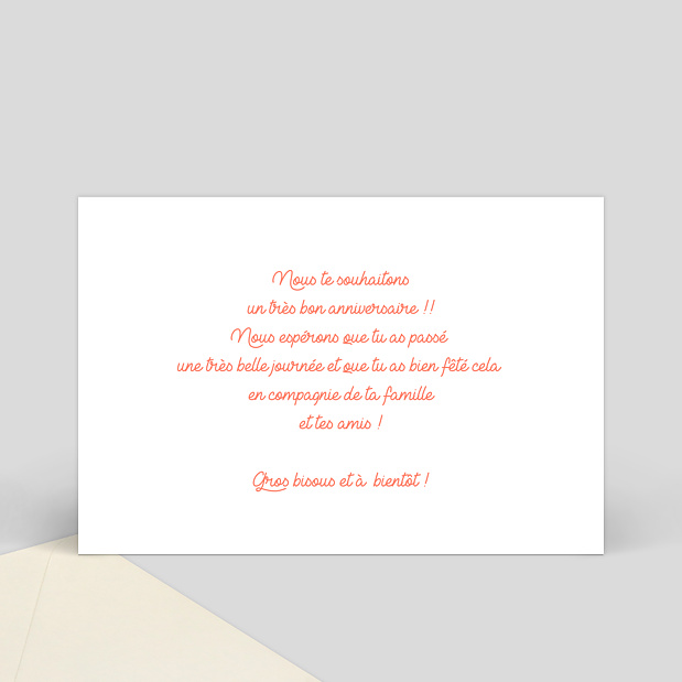 Carte Anniversaire Fleurs Souhait Verso