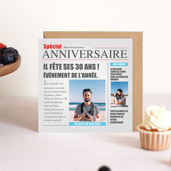 Carte anniversaire Journal Après 4