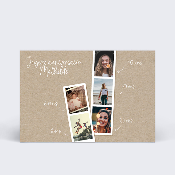 Carte anniversaire adulte Photomaton