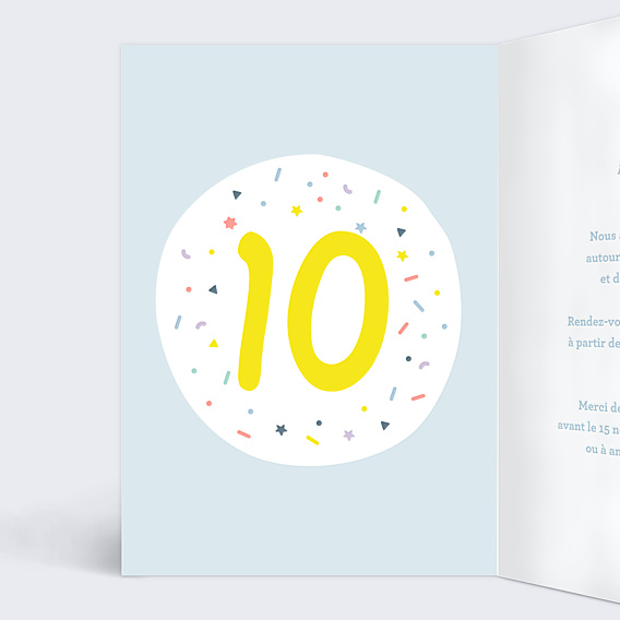 Invitation Anniversaire Enfant 10 ans