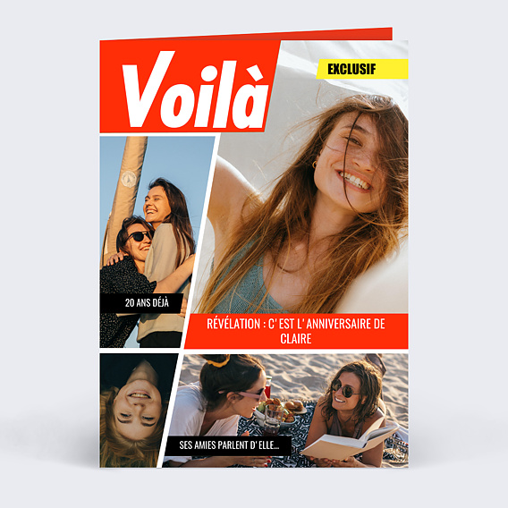 Carte anniversaire adulte Voilà Magazine