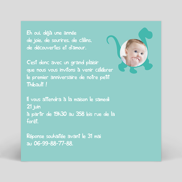 Carte D Invitation Anniversaire Enfant Dinosaure