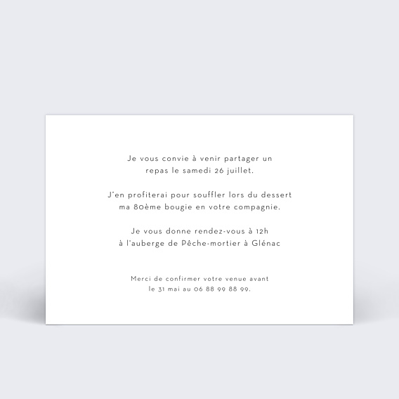 Invitation Anniversaire Adulte 80 ans