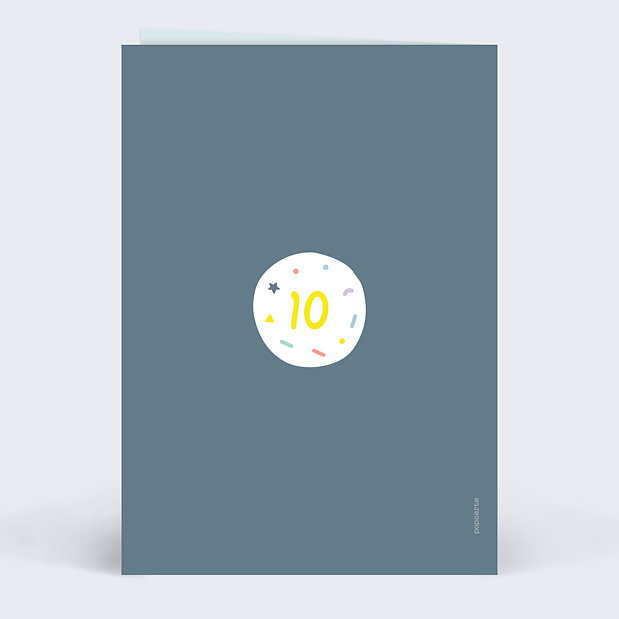 Carte d'Invitation Anniversaire Enfant 10 ans Verso