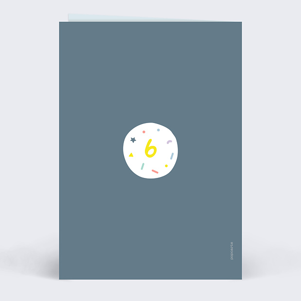 Carte d'invitation anniversaire enfant 6 ans Verso