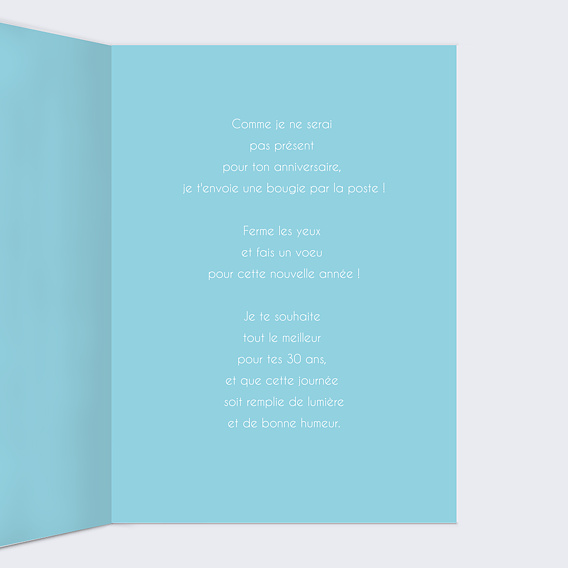 Carte anniversaire Joyeux Anniversaire Bougie Intérieur Droit