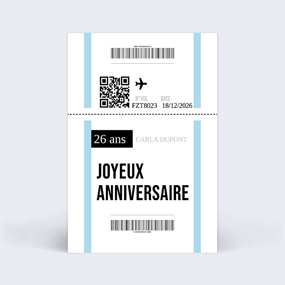 Anniversaire Adulte Billet d'Avion