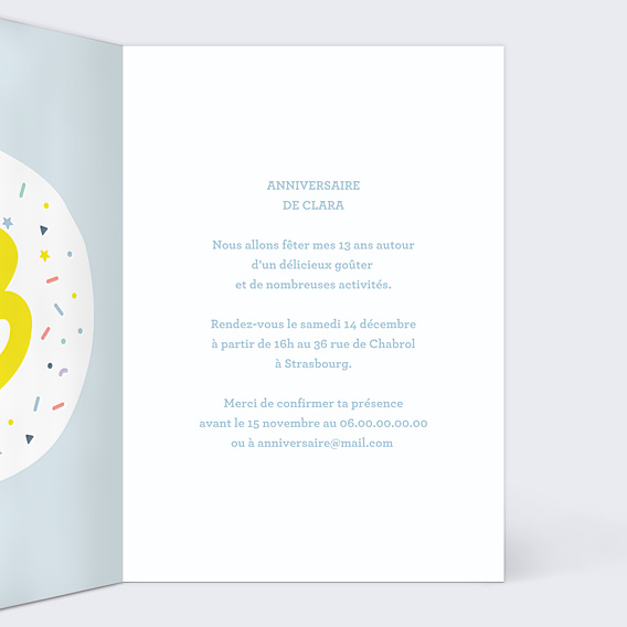 Invitation Anniversaire Enfant 13 ans