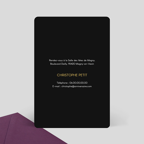 Invitation anniversaire Cinquante Chic Verso