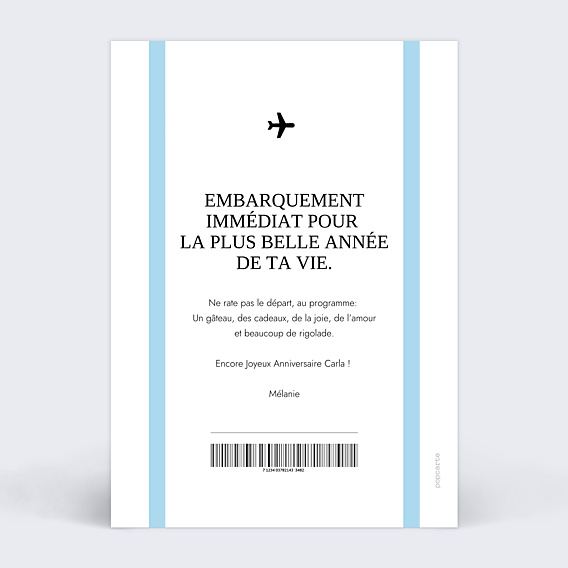 Anniversaire Adulte Billet d'Avion