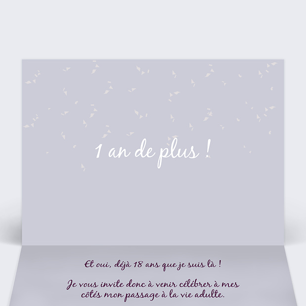 Invitation Anniversaire 18 ans Intérieur Gauche