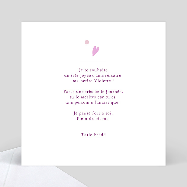 Carte Anniversaire Violette Popcarte