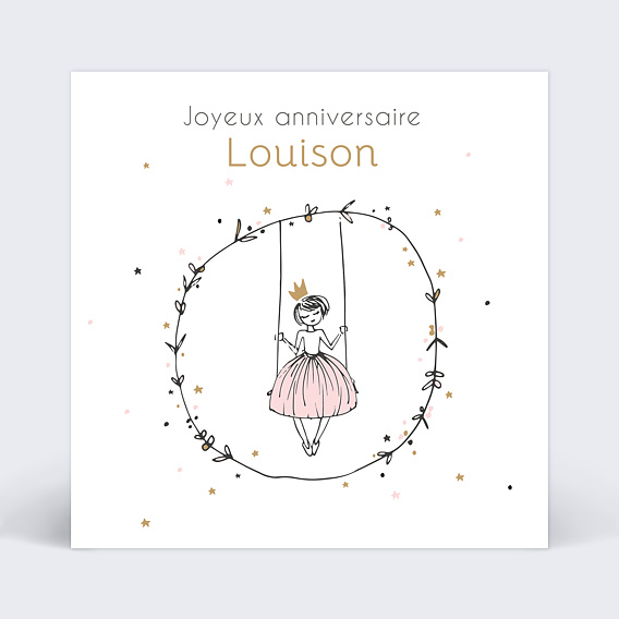 Carte anniversaire enfant Jolie Princesse