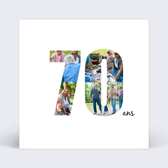 Invitation anniversaire Photos 70 ans