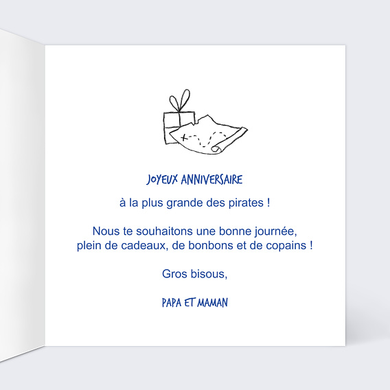 Carte anniversaire enfant À l'Abordage Intérieur Droit