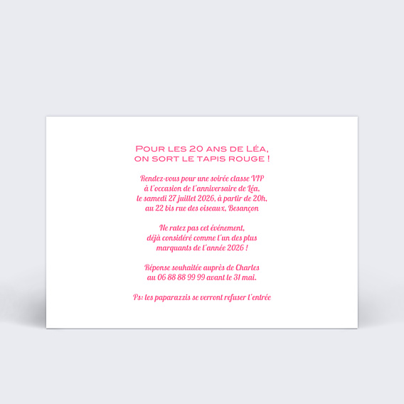 Invitation Anniversaire Adulte Magazine People