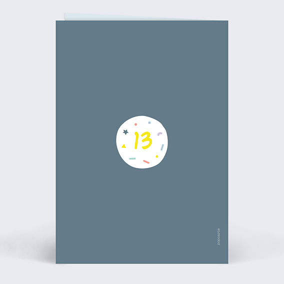 Invitation anniversaire enfant 13 ans Verso