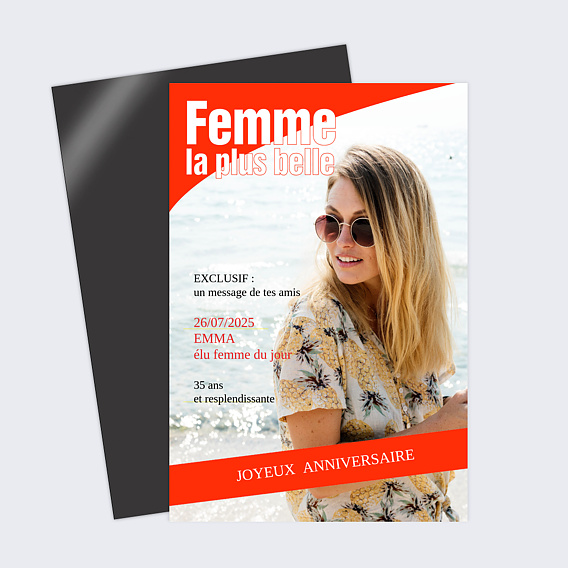 Carte anniversaire Couverture Plus Belle Femme