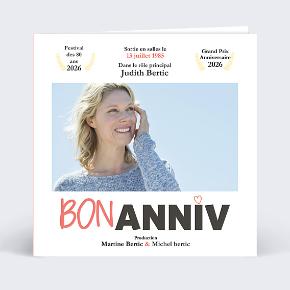 Carte anniversaire Film d'Anniversaire