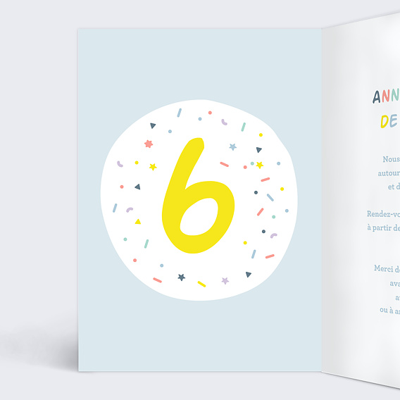 Sachet de 6 cartes tri-volet d'invitation d'anniversaire enfant et 6  enveloppes - Carte de correspondance - Achat & prix