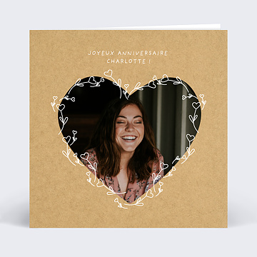 Carte virtuelle anniversaire Coeur fleuri