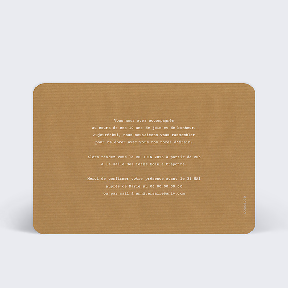 Invitation anniversaire de mariage Vintage