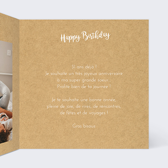 Anniversaire Adulte Joli Kraft