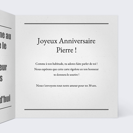 Anniversaire Adulte Journal