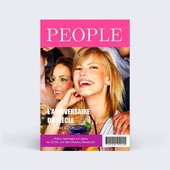 Invitation Anniversaire Adulte Magazine People