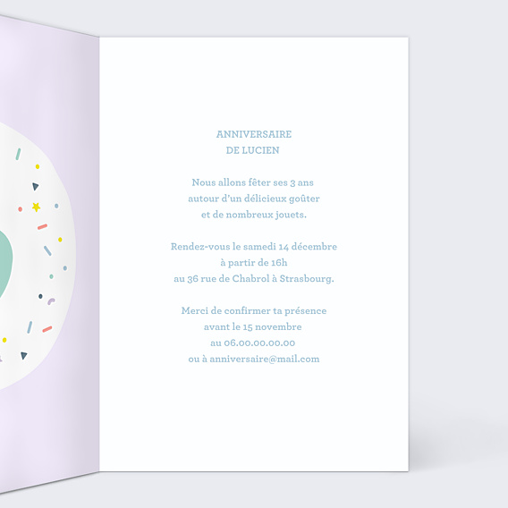 Invitation Anniversaire Enfant 3 ans