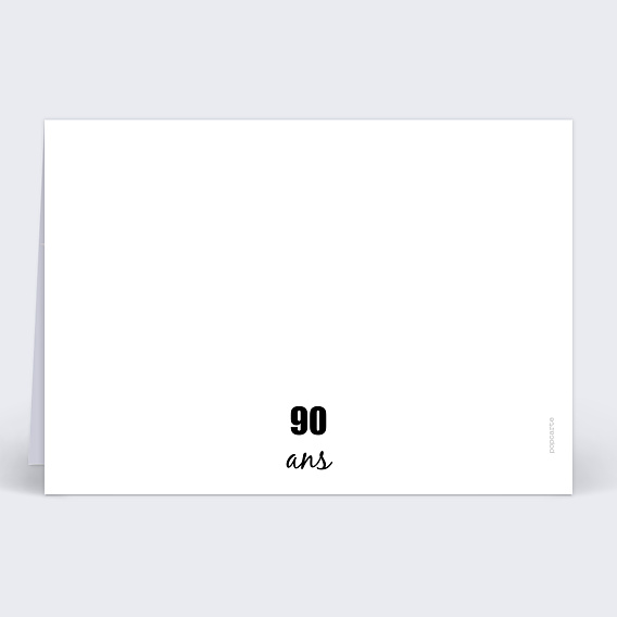 Carte anniversaire 90 ans Verso