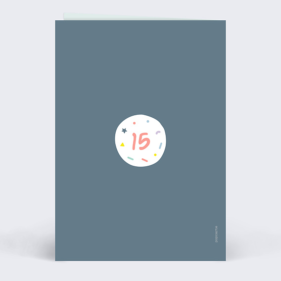Invitation anniversaire enfant 15 ans Verso